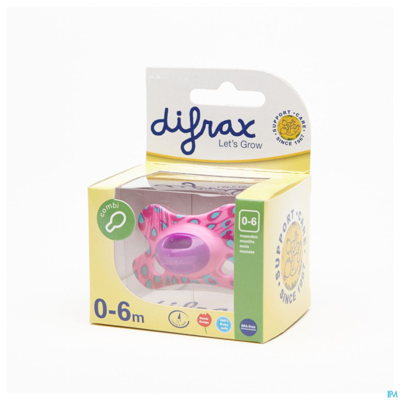 Difrax sucette combi sil petit girl    0-6m 123