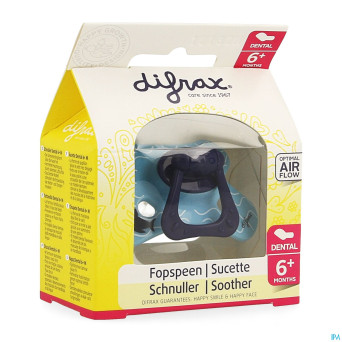 Difrax sucette silicone dental+anneau boy 6m+ 800