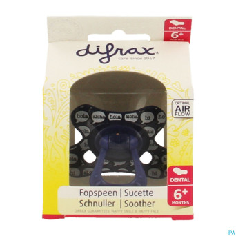 Difrax sucette silicone dental+anneau boy 6m+ 800