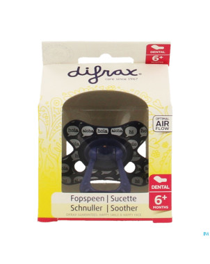 Difrax sucette silicone dental+anneau boy 6m+ 800