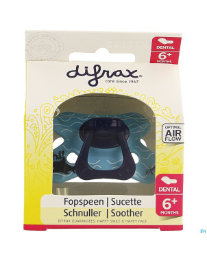 Difrax sucette silicone dental+anneau boy 6m+ 800