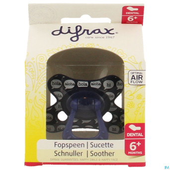 Difrax sucette silicone dental+anneau boy 6m+ 800