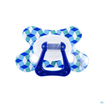 Difrax sucette silicone dental+anneau boy 6m+ 800