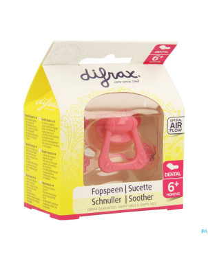 Difrax sucette silicone dental+anneau girl 6m+ 800