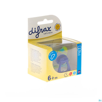 Difrax sucette silicone dental+anneau girl 6m+ 800