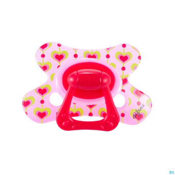 Difrax sucette silicone dental+anneau girl 6m+ 800