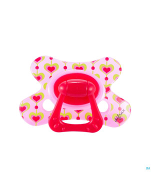 Difrax sucette silicone dental+anneau girl 6m+ 800
