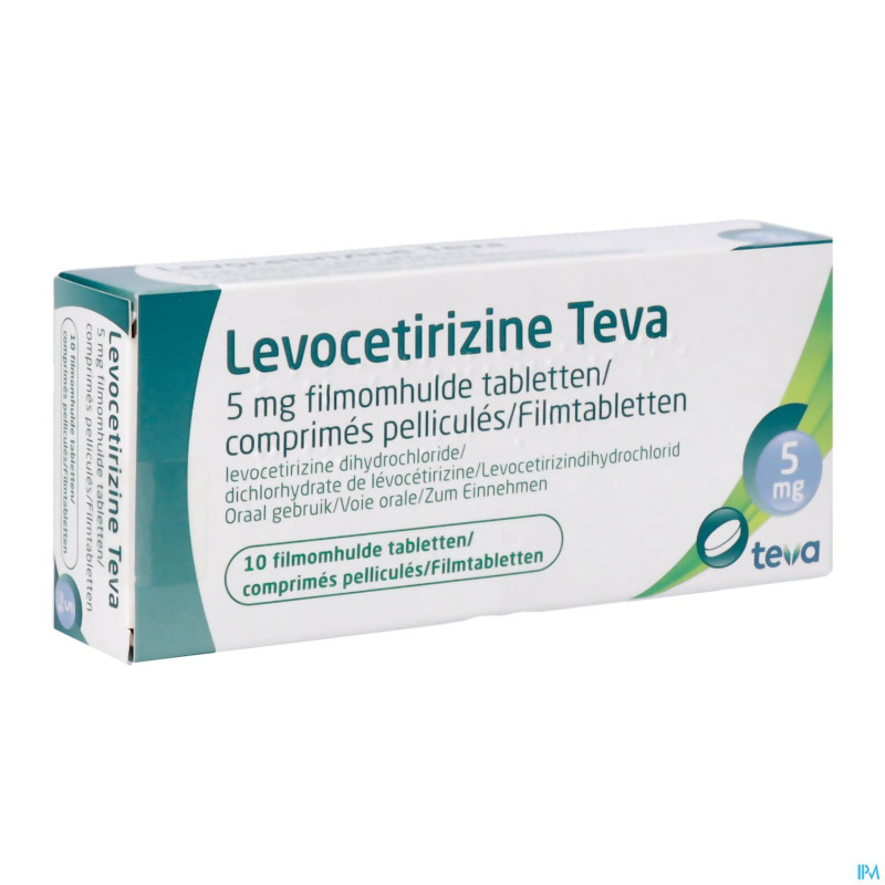 Levocetirizine teva 5 mg comp  10
