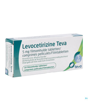 Levocetirizine teva 5 mg comp  10