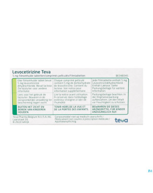 Levocetirizine teva 5 mg comp  10