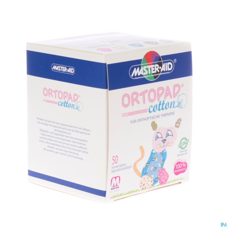 Ortopad cotton medium girls pans ocul.   50 70162