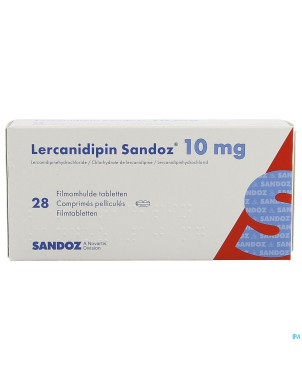 Lercanidipin sandoz 10mg comp 28 x 10 mg