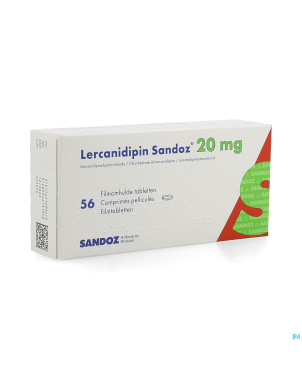 Lercanidipin sandoz 20mg comp 56 x 20 mg