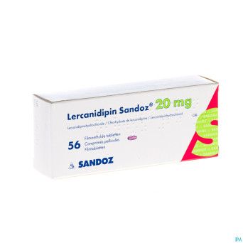 Lercanidipin sandoz 20mg comp 56 x 20 mg