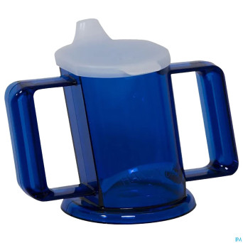 Handycup gobelet obliq bleu + 2 bec 237ml henrotek