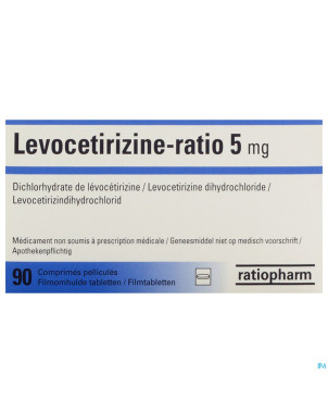 Levocetirizine ratio 5mg comp pell  90 x 5mg