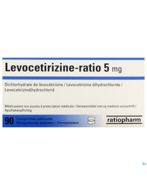 Levocetirizine ratio 5mg comp pell  90 x 5mg