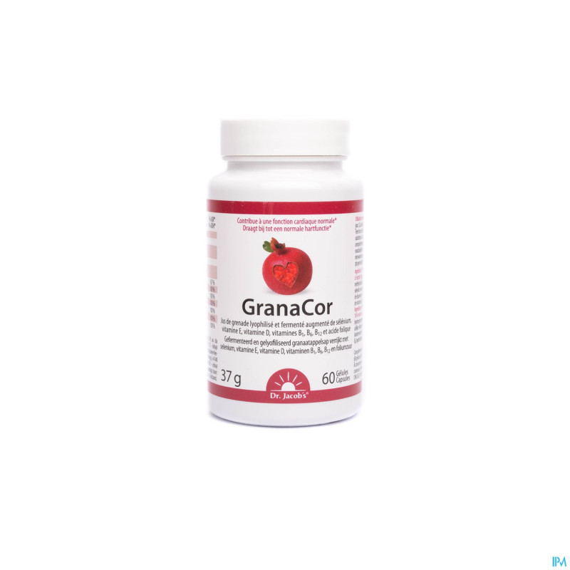 Granacor jus grenade + vit + acide folique caps 60