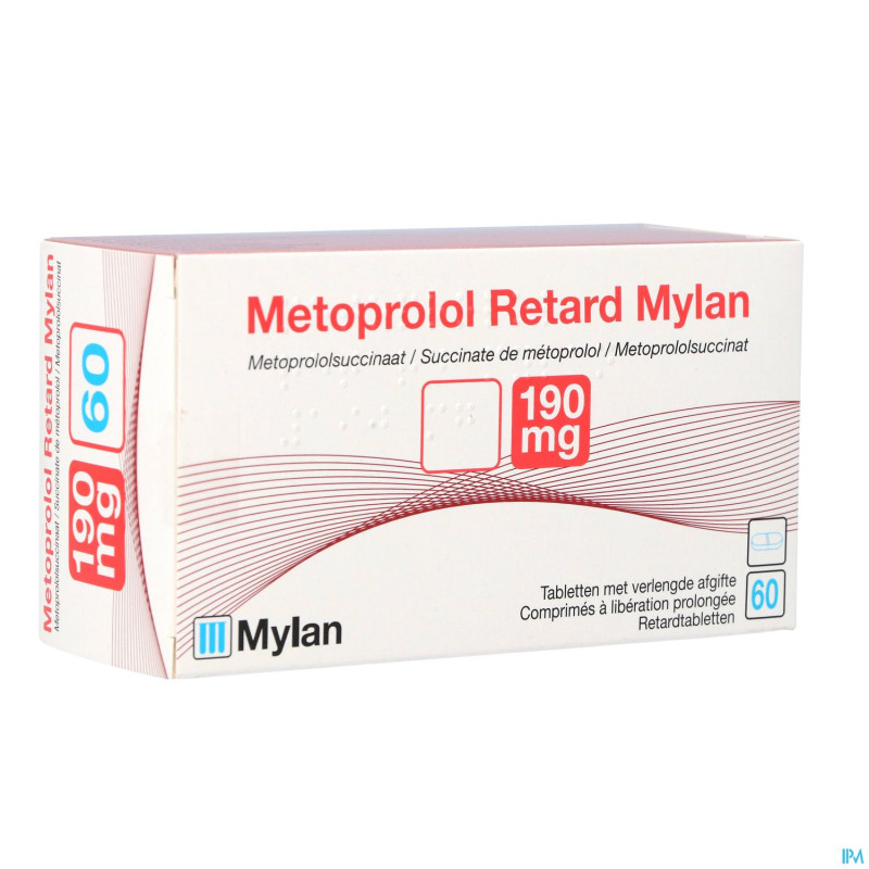 Metoprolol viatris 190mg comp retard  60