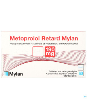 Metoprolol viatris 190mg comp retard  60