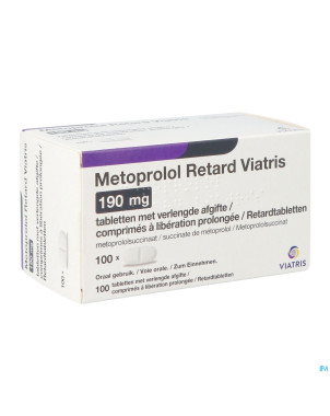 Metoprolol viatris 190mg comp retard 100