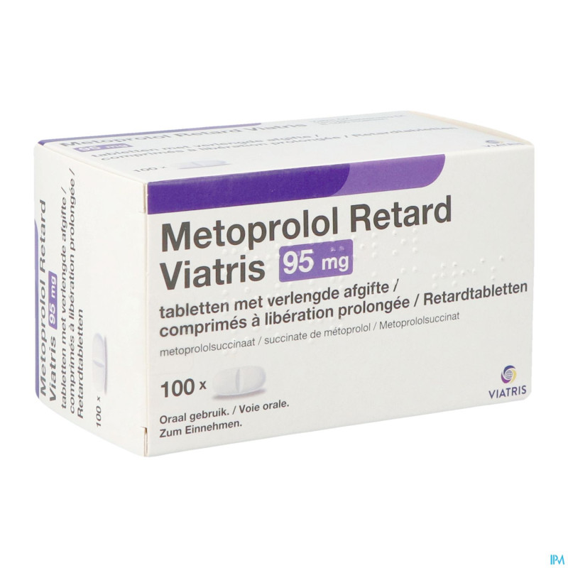 Metoprolol viatrs 95mg comp retard 100