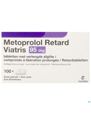 Metoprolol viatrs 95mg comp retard 100