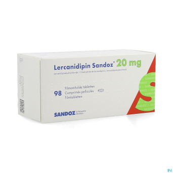 Lercanidipin sandoz 20mg comp 98 x 20 mg