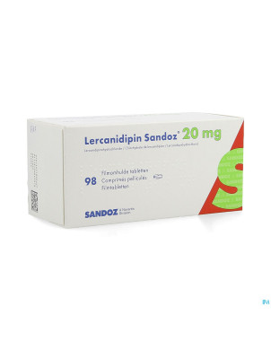 Lercanidipin sandoz 20mg comp 98 x 20 mg