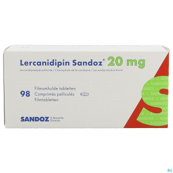 Lercanidipin sandoz 20mg comp 98 x 20 mg