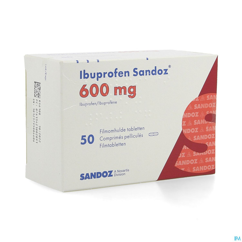 Ibuprofen sandoz 600mg comp pell 50