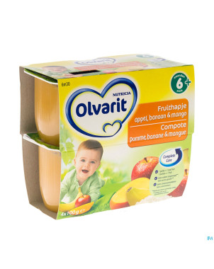 Olvarit fruit coup.pomme-banane-mangue 4x100g 6m30