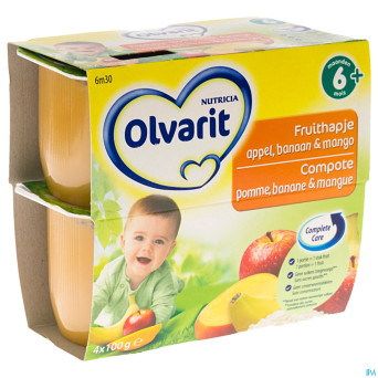 Olvarit fruit coup.pomme-banane-mangue 4x100g 6m30