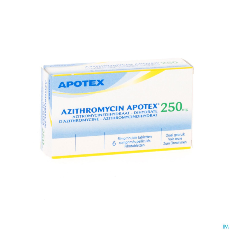 Azithromycin 250 mg apotex comp pell 6x250 mg