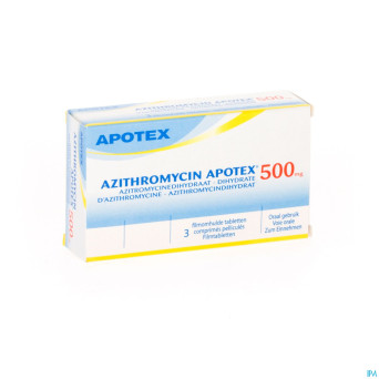 Azithromycin 500 mg apotex comp pell 3x500 mg
