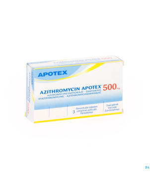 Azithromycin 500 mg apotex comp pell 3x500 mg