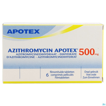 Azithromycin 500 mg apotex comp pell 6x500 mg