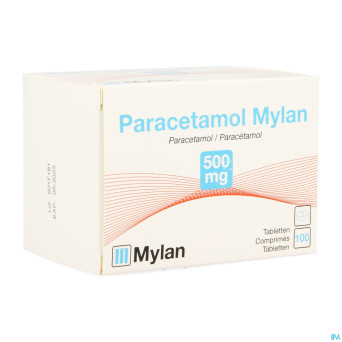 Paracetamol mylan 500 mg tabl 100