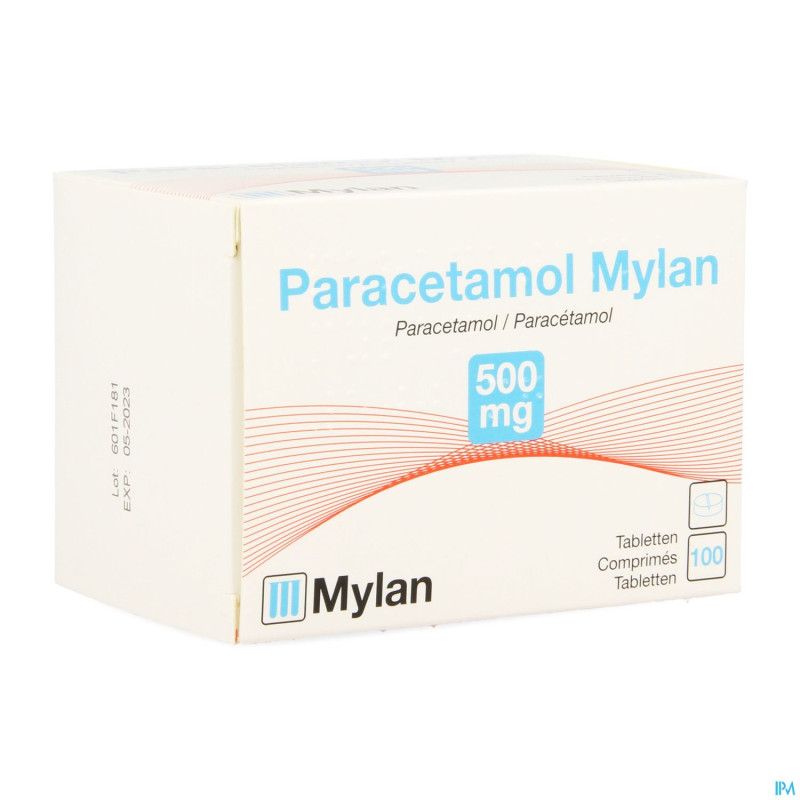 Paracetamol mylan 500 mg tabl 100