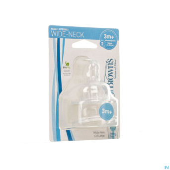 Dr brown tetine level 2 pour wide neck 2    escos