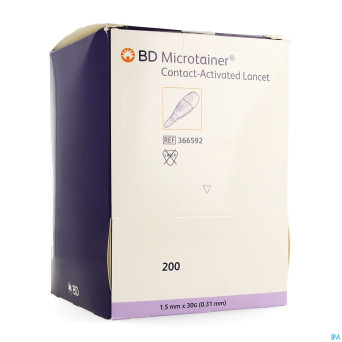 Bd microtainer contact activated lancet 200 366592