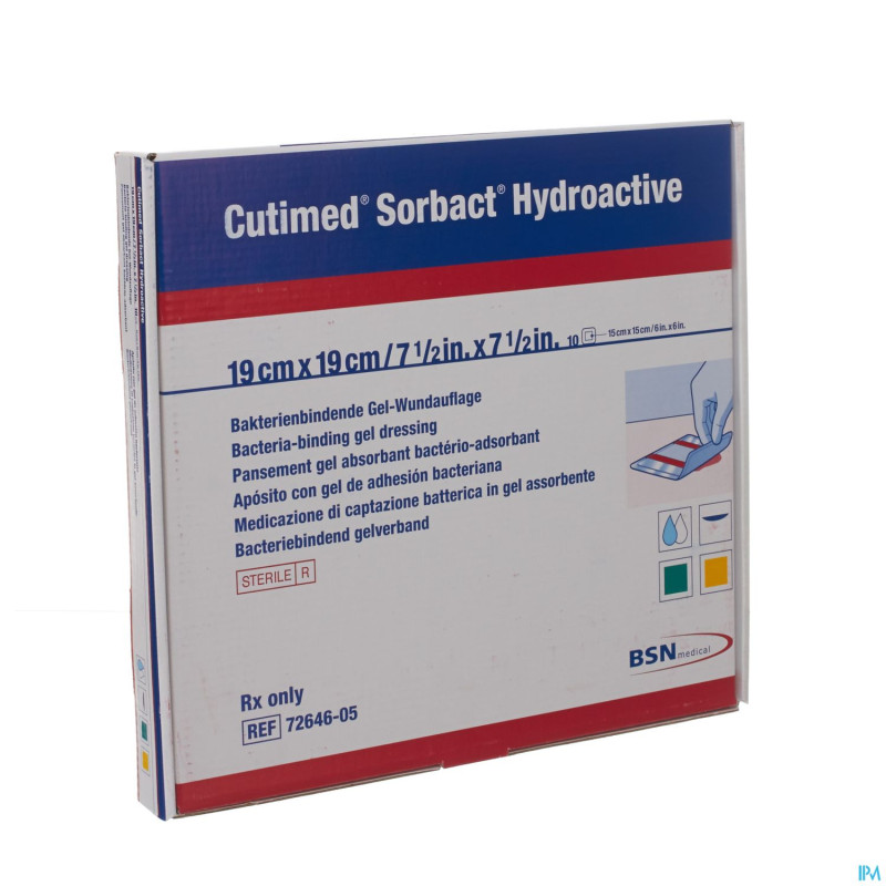 Cutimed sorbact hydroactive   19x19,0cm 10 7264605