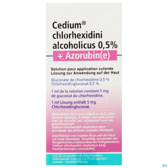 Cedium chlorhexidini gluc alc 0,5% 125ml+azorubine