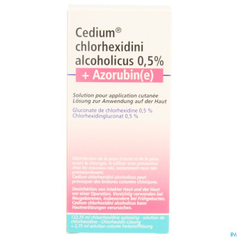 Cedium chlorhexidini gluc alc 0,5% 125ml+azorubine