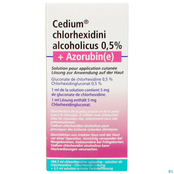 Cedium chlorhexidini gluc alc 0,5% 250ml+azorubine