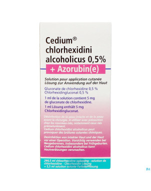 Cedium chlorhexidini gluc alc 0,5% 250ml+azorubine