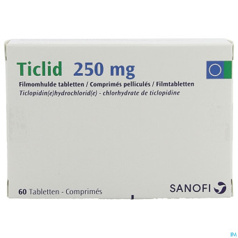 Ticlid 250mg impexeco tabl 60 x 250mg pip