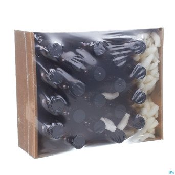 Flacon brun rond obus pp28 +capsule 200ml 20 aca