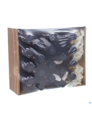 Flacon brun rond obus pp28 +capsule 200ml 20 aca