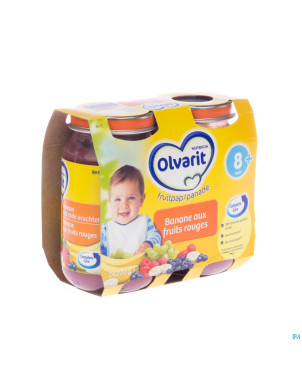 Olvarit banane au fruits rouges    2x200g 8m12
